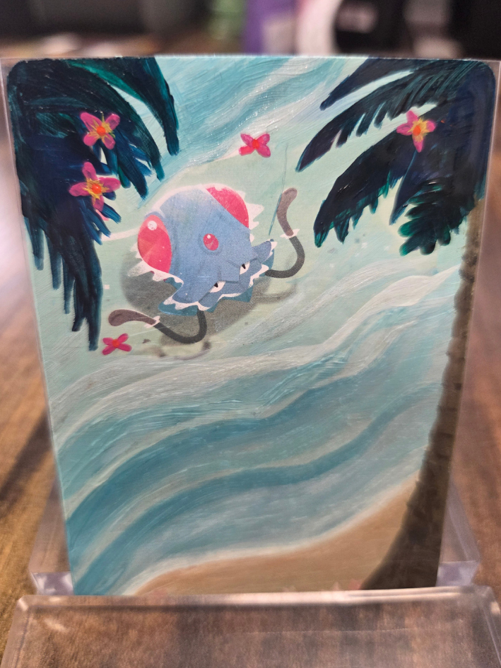 Custom Painted Tentacool Pokemon Card