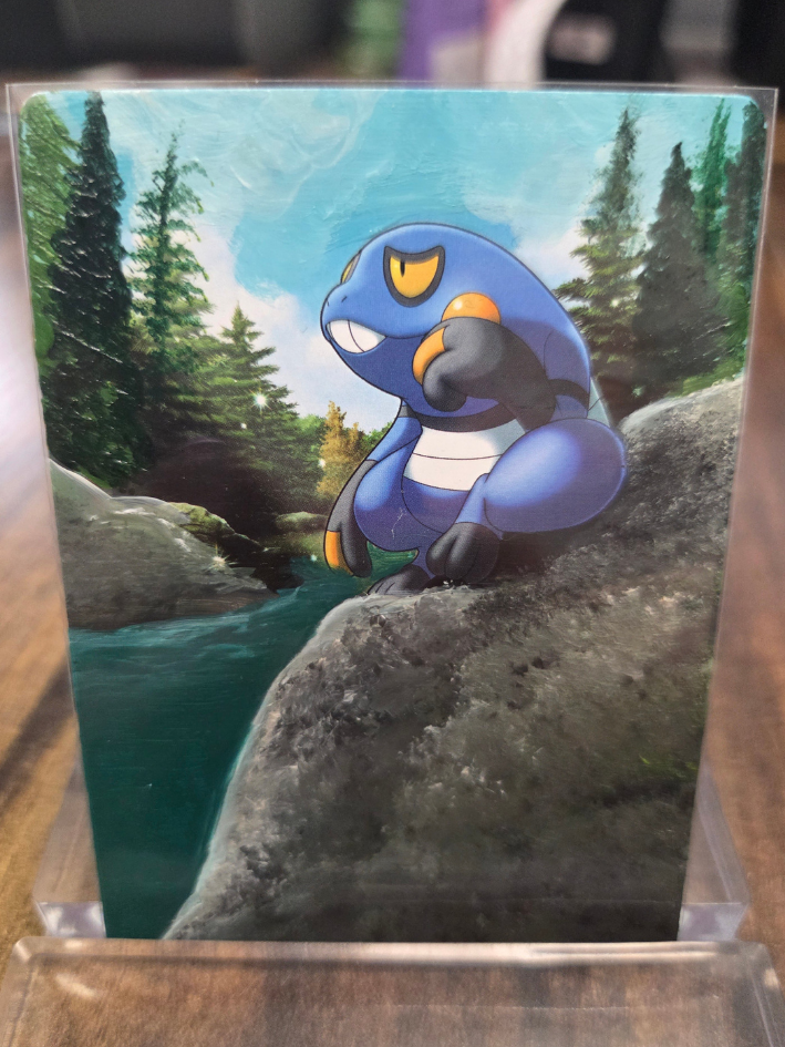 Custom Painted Croagunk Pokemon Card