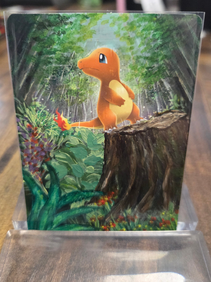 Custom Painted Charmander Pokemon Card