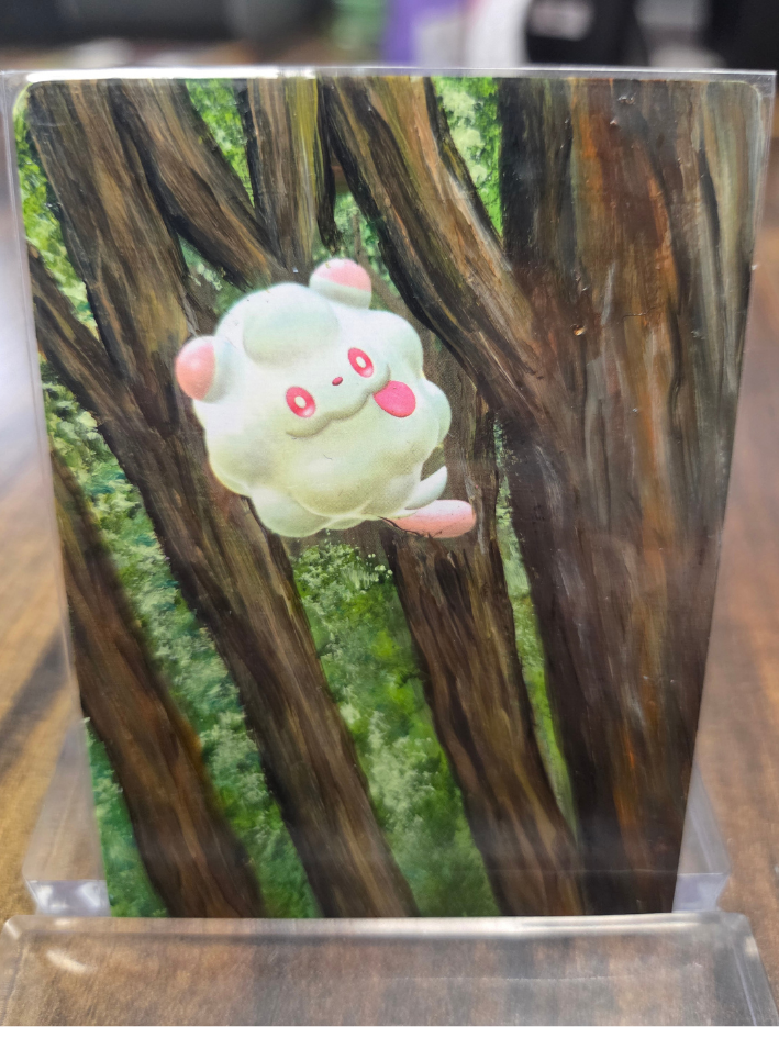 Custom Painted Swirlix Pokemon Card