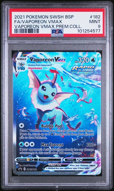 Vaporeon VMAX SWSH Black Star Promos SWSH182 PSA 9