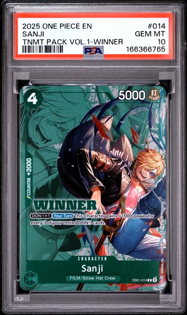 Sanji Winner One Piece Promo EB01-014 PSA 10