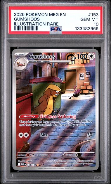 Gumshoos Illustration Rare Mega Evolution 153/132 PSA 10
