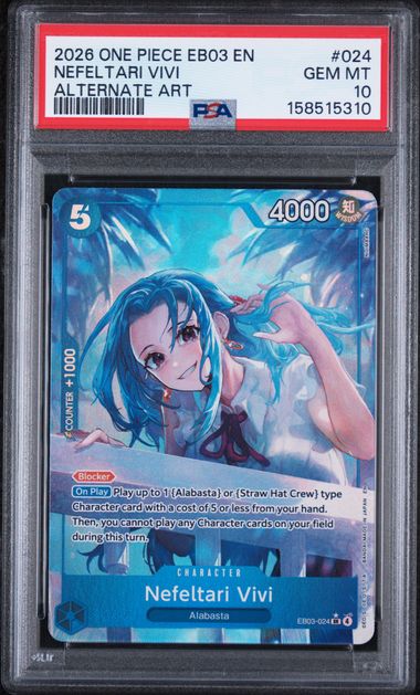 Nefeltari Vivi Alternate Art EB03-024 Extra Booster: Heroines Edition PSA 10