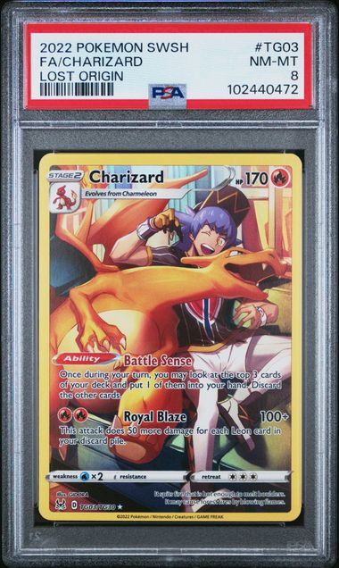 Charizard Lost Origin TG03/TG30 PSA 8