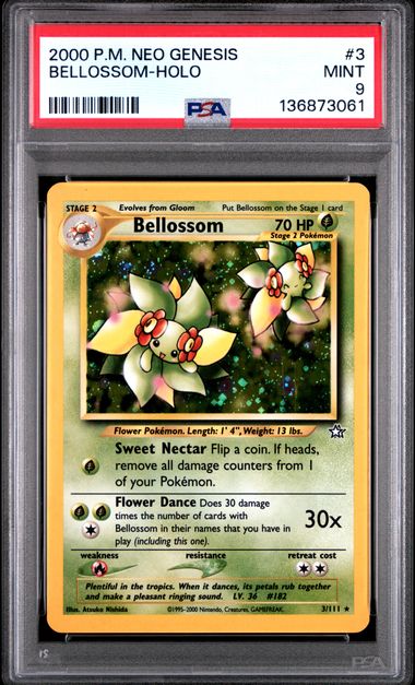 Bellossom Holofoil Neo Genesis 3/111 PSA 9