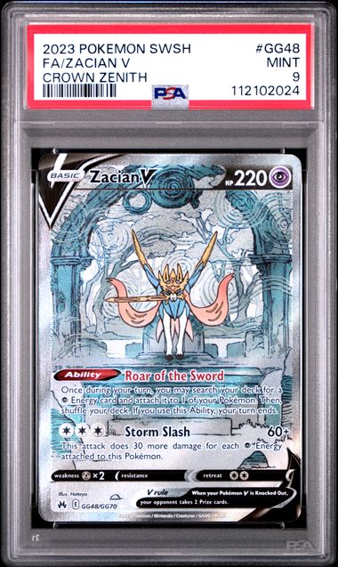 Zacian V Crown Zenith Galarian Gallery GG48/GG70 PSA 9