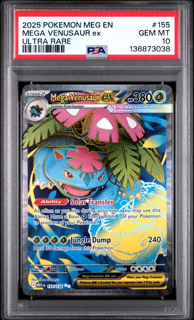 Mega Venusaur ex Full Art Mega Evolution Base Set 155/132 PSA 10
