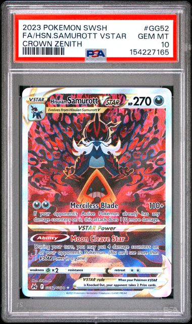 Hisuian Samurott VSTAR Crown Zenith GG/52/GG70 PSA 10