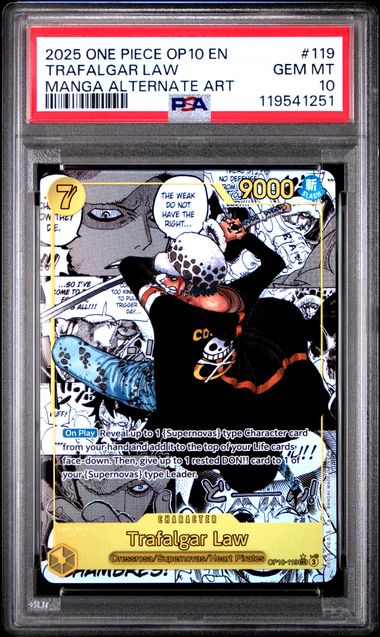 Trafalgar Law Manga Royal Blood OP10-119 PSA 10