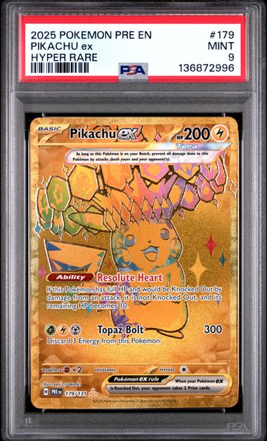 Pikachu ex Prismatic Evolutions 179/131 PSA 9