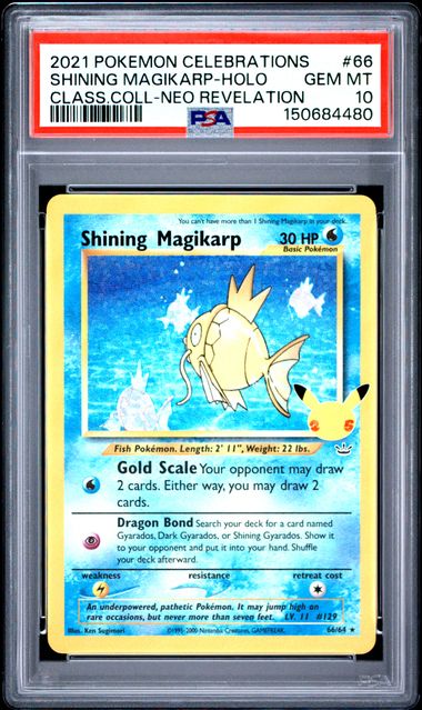 Shining Magikarp Celebrations Classic Collection 66/64 PSA 10