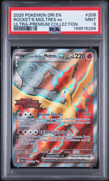 Team Rocket's Moltres Ultra Premium Collection Promo 208/182 PSA 9