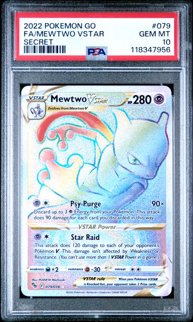 Mewtwo VSTAR Secret Pokemon GO 079/078 PSA 10