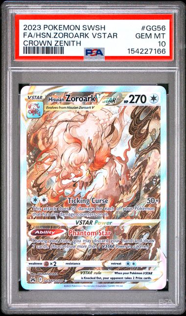 Hisuian Zoroark VSTAR Crown Zenith Galarian Gallery GG56/GG70 PSA 10