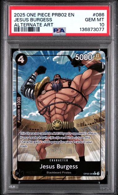 Jesus Burgess Premium Booster - The Best Vol.2 OP09-086 PSA 10