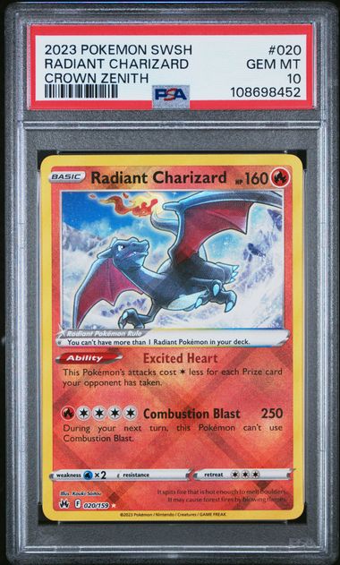 Radiant Charizard Crown Zenith 020/159 PSA 10
