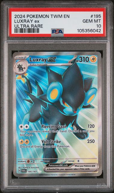 Luxray ex Twilight Masquerade 195/167 PSA 10 Luxray ex Twilight Masquerade 195/167 PSA 10