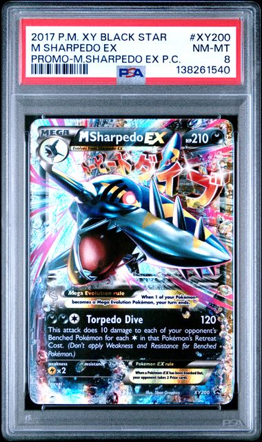 sharpedo ex pokemon card M Sharpedo EX Black Star Promo XY200 PSA 8