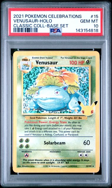 Venusaur Celebrations Classic Collection 15/102 PSA 10