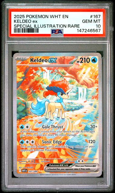 Keldeo ex SIR White Flare 167/086 PSA 10