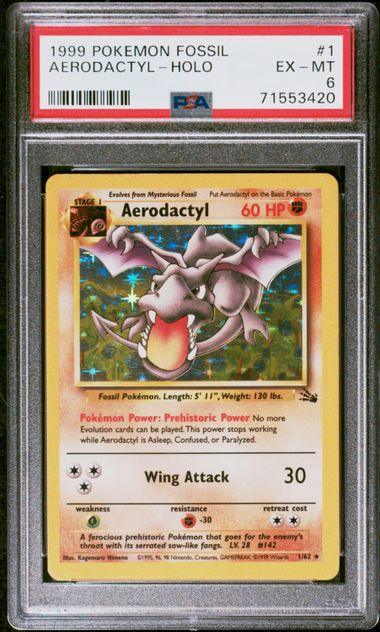 Pokemon: Aerodactyl Fossil Unlimited 1/62 PSA 6 - Josh's Cards