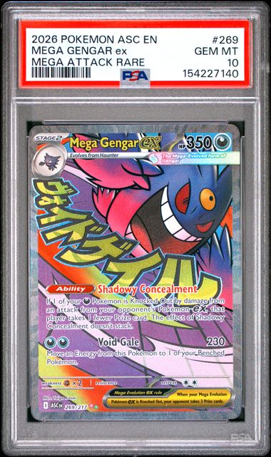 Mega Gengar Mega Attack Rare Ascended Heroes 269/217 PSA 10