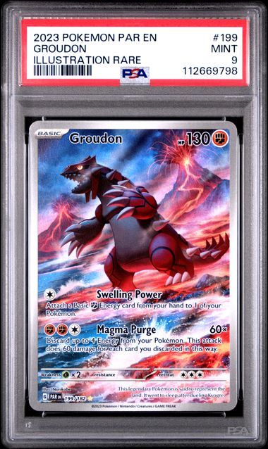 Groudon Illustration Rare Paradox Rift 199/182 PSA 9
