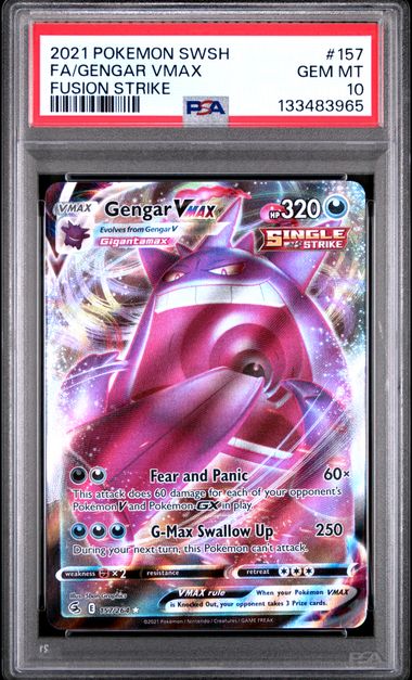 Gengar VMAX Fusion Strike 157/264 PSA 10
