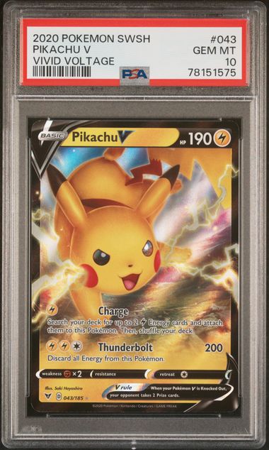 Pikachu V Vivid Voltage 043/185 PSA 10