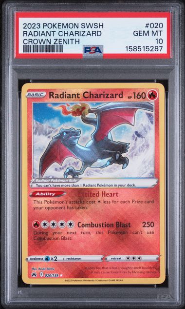 Radiant Charizard Crown Zenith 020/159 PSA 10