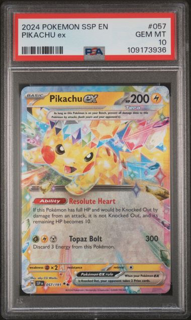 Pikachu ex Surging Sparks 057/191 PSA 10 Pikachu ex Surging Sparks 057/191 PSA 10