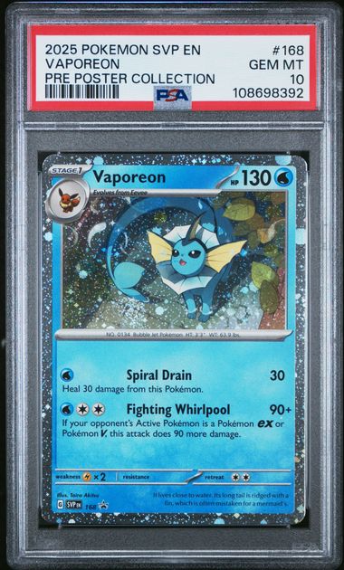 Vaporeon Promo SVP 168 PSA 10