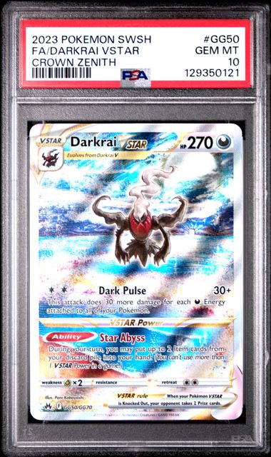 Darkrai VSTAR Crown Zenith GG50/GG70 PSA 10