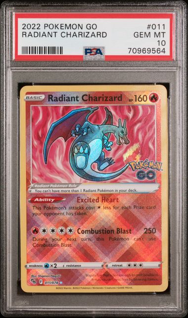 Radiant Charizard Pokemon GO 011/078 PSA 10