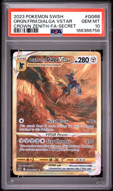 Origin Forme Dialga VSTAR Crown Zenith Galarian Gallery GG68/GG70 PSA 10
