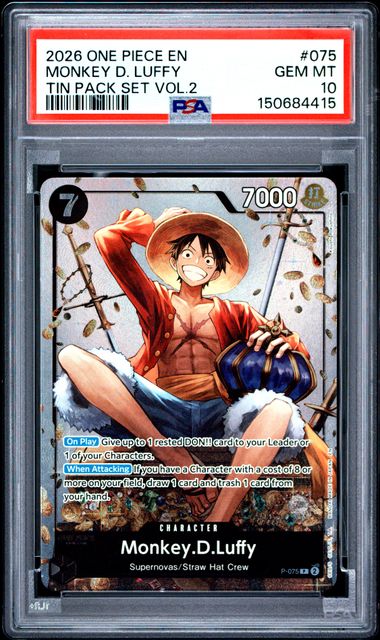 Monkey.D.Luffy Tin Pack Set Vol. 2 PSA 10