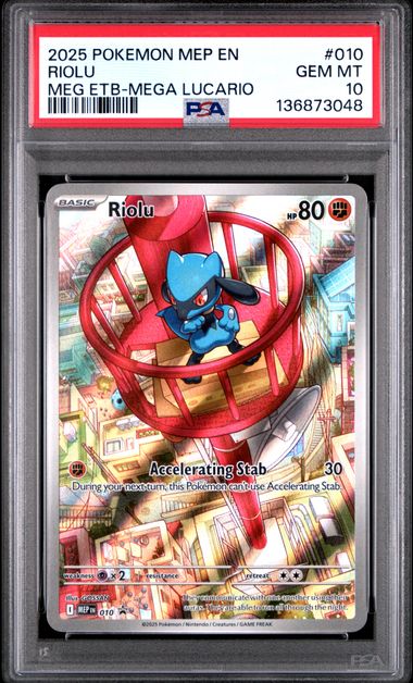 Riolu Mega Evolution Lucario ETB Black Star Promo MEP 010 PSA 10