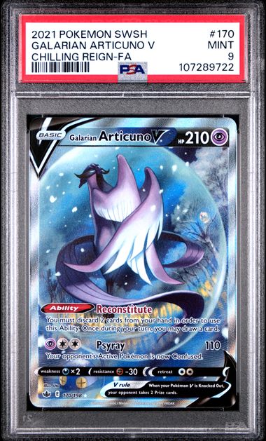 Galarian Articuno V Chilling Reign 170/198 PSA 9