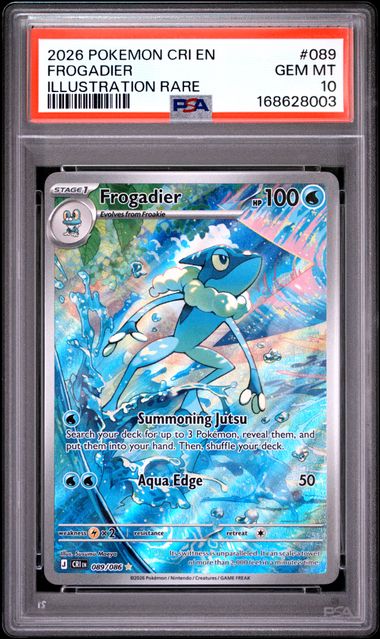 Frogadier Illustration Rare ME04 Chaos Rising 089/086 PSA 10
