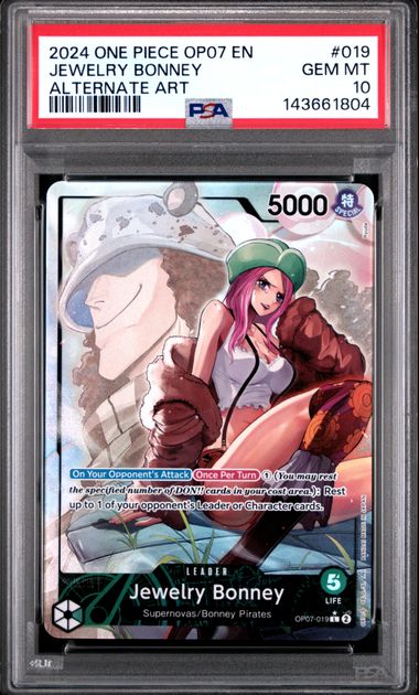 Jewelry Bonney Alternate Art Leader OP07-019 PSA 10