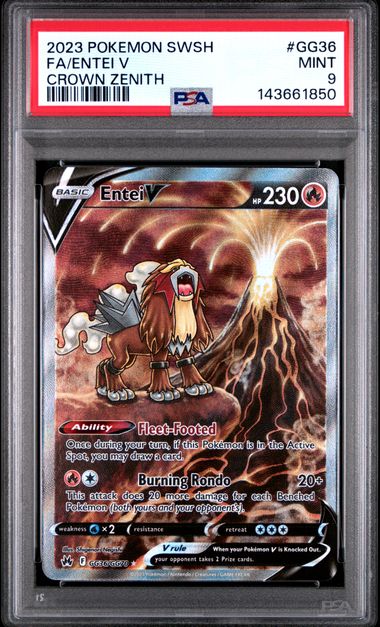 Entei V Alternate Art Crown Zenith GG36/GG70 PSA 9