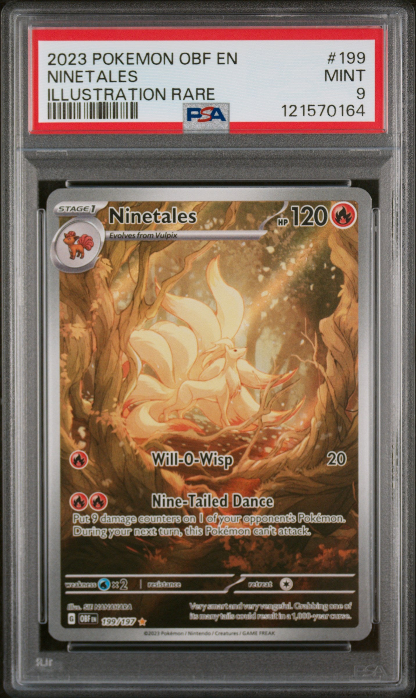 Ninetales Obsidian Flames 199/197 PSA 9
