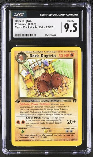Dark Dugtrio 1st Edition Non Holofoil Team Rocket 23/82 CGC 9.5