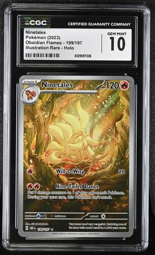 Ninetales Illustration Rare Obsidian Flames 199/197 CGC 10