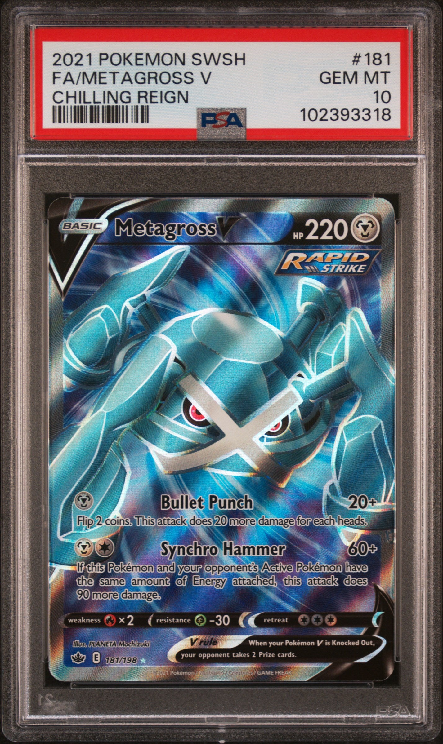 Metagross V Chilling Reign 181/198 PSA 10