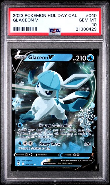 Glaceon V Snowflake Stamp Holiday Calendar 40/203 PSA 10