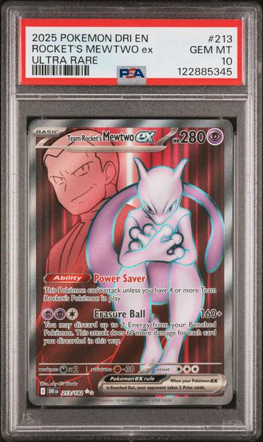 Team Rocket's Mewtwo ex Destined Rivals 213/182 PSA 10