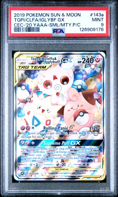 Togepi & Clefairy & Igglybuff GX Promo 143a/236 PSA 9