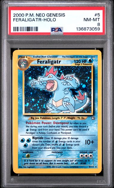 Feraligatr Holofoil Neo Genesis 5/111 PSA 8